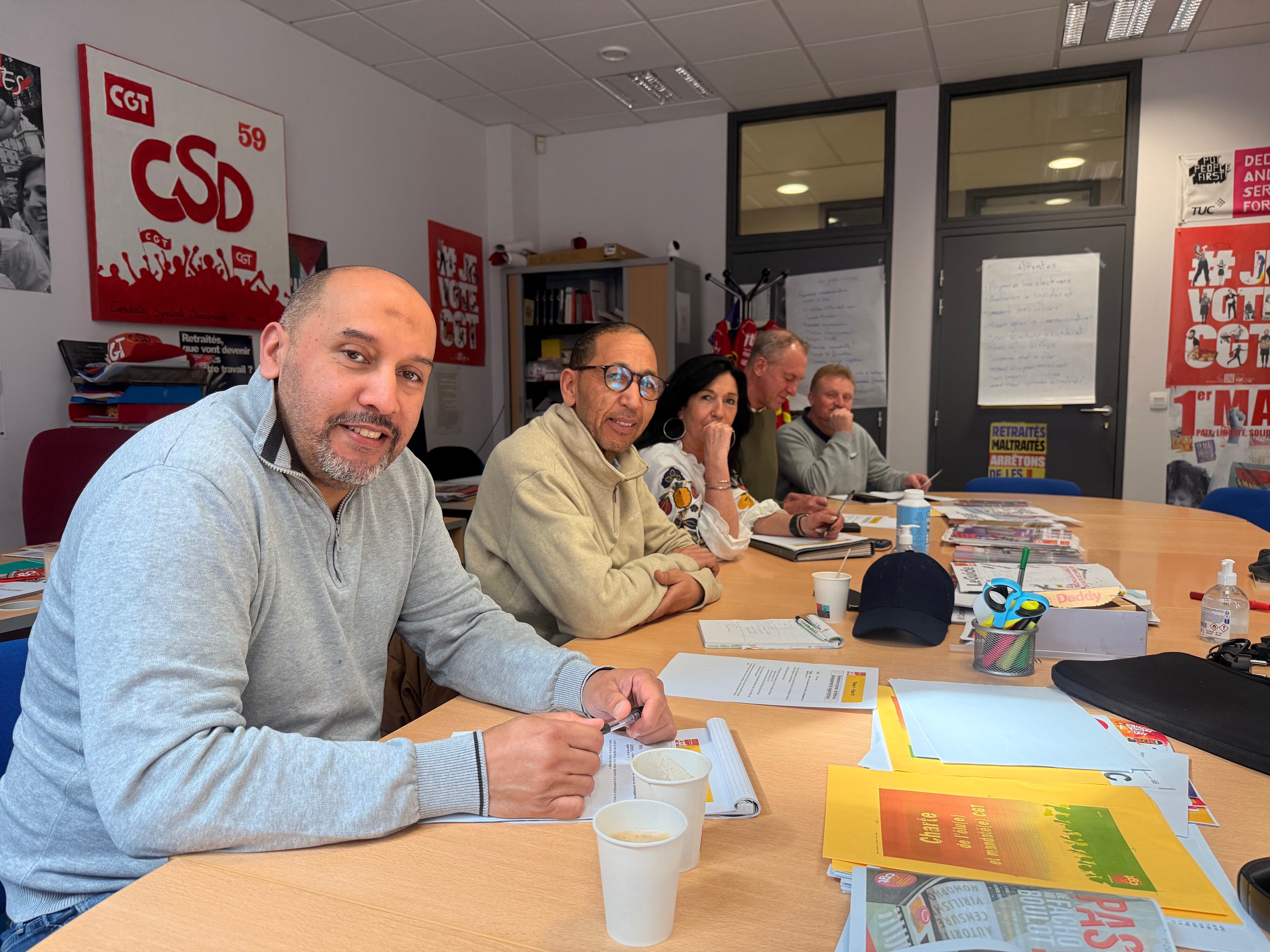 Représentants CGT Saint-André-lez-Lille en formation à la Bourse du travail de Lille – mars 2026